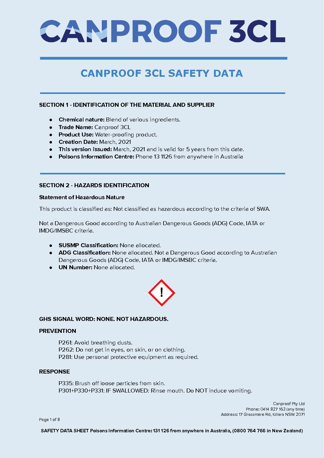 Canproof 3CL SDS