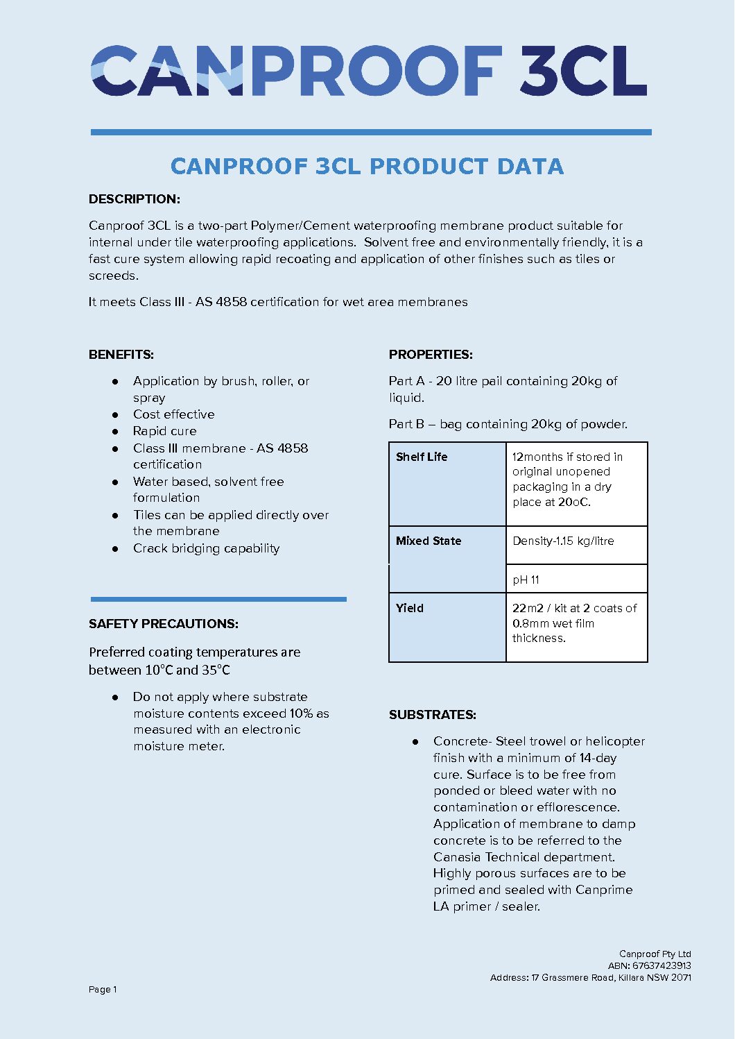 Canproof 3CL TDS