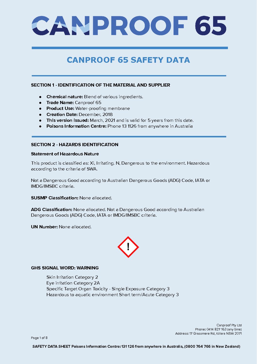 Canproof 65 SDS
